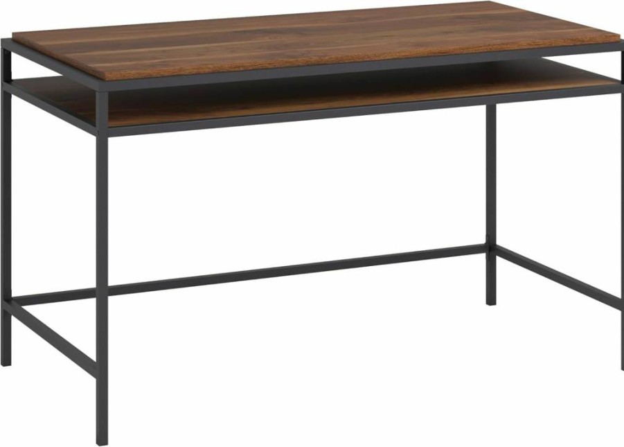 Sauder Nova Loft Writing Desk in Grand Walnut Finish - 48.98" Length x 24.96" Width x 29.53" Height - Modern Home Office Desk