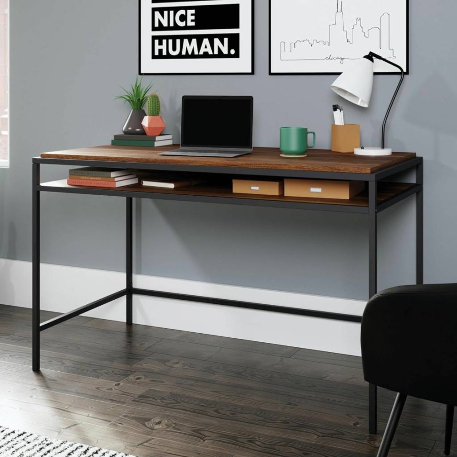 Sauder Nova Loft Writing Desk in Grand Walnut Finish - 48.98" Length x 24.96" Width x 29.53" Height - Modern Home Office Desk