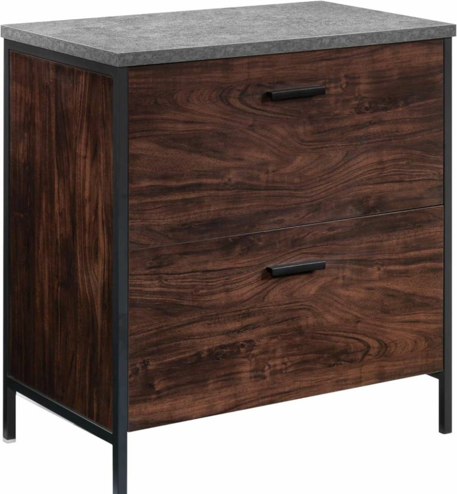 Sauder Market Commons Lateral File Cabinet, Rich Walnut Finish, Home Office Storage Solution