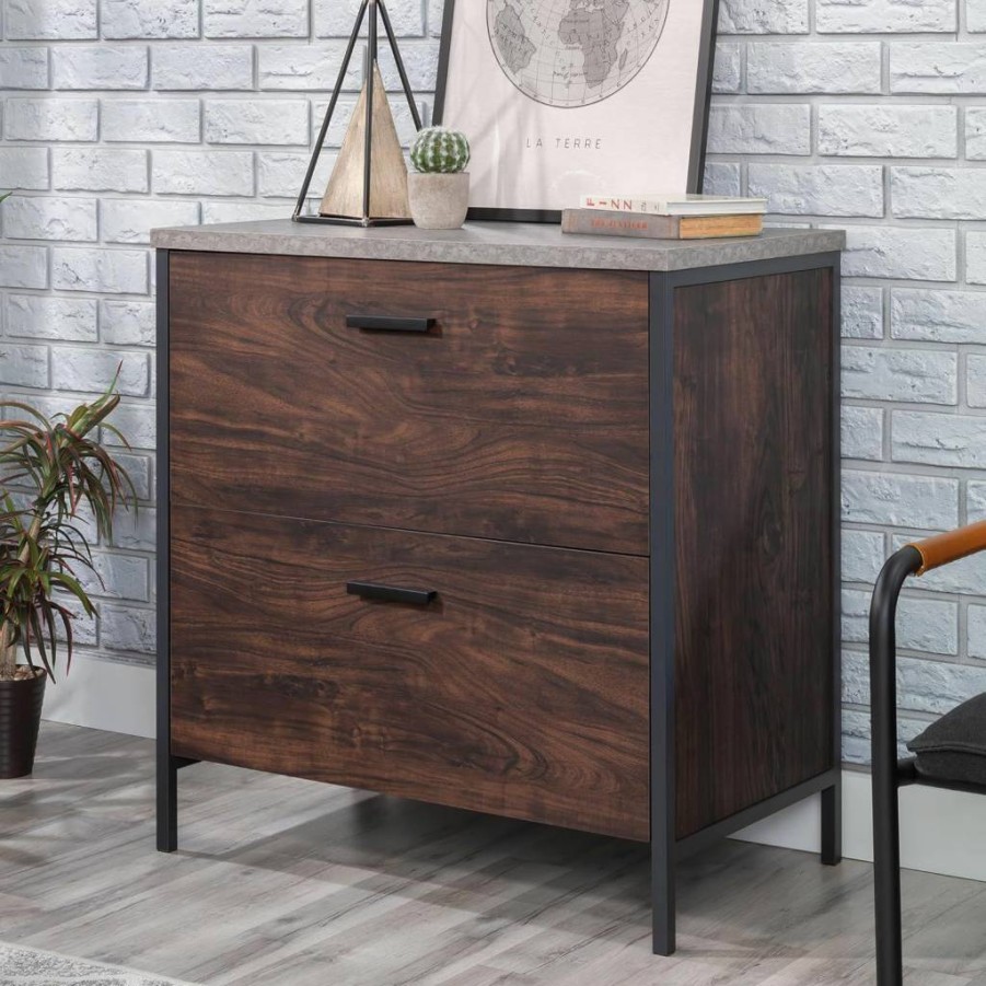 Sauder Market Commons Lateral File Cabinet, Rich Walnut Finish, Home Office Storage Solution