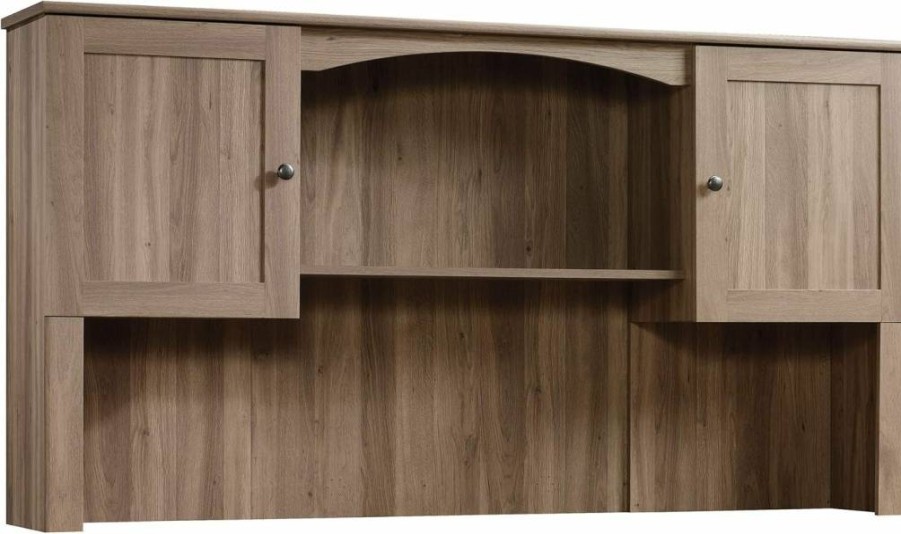 Sauder Harbor View Hutch Rustic Salt Oak Finish 66.14" Wide Country Style Display Cabinet