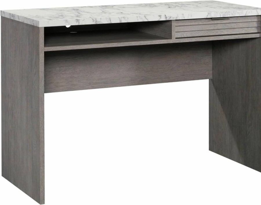 Sauder East Rock Writing Desk with Storage - 43.15" Length, 19.45" Width, 30" Height - Ashen Oak Finish Home Office Desk