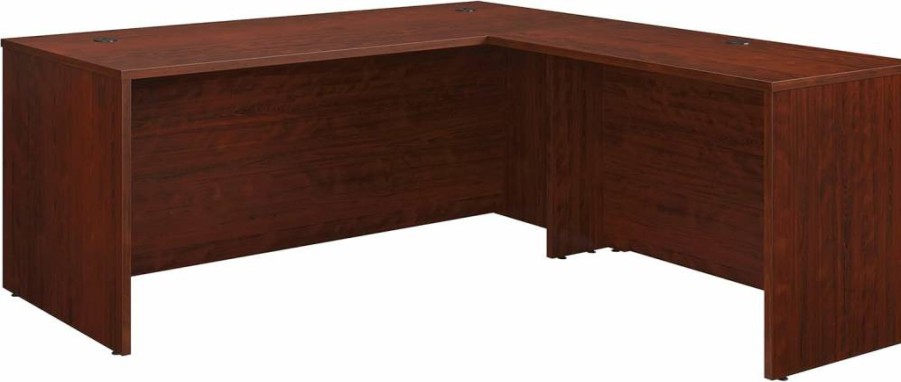 OfficeWorks by Sauder Classic Cherry L-Shaped Desk with Return, 72" x 30" Shell & 42" Return, 71.1" x 29.5" x 29.3" Dimensions