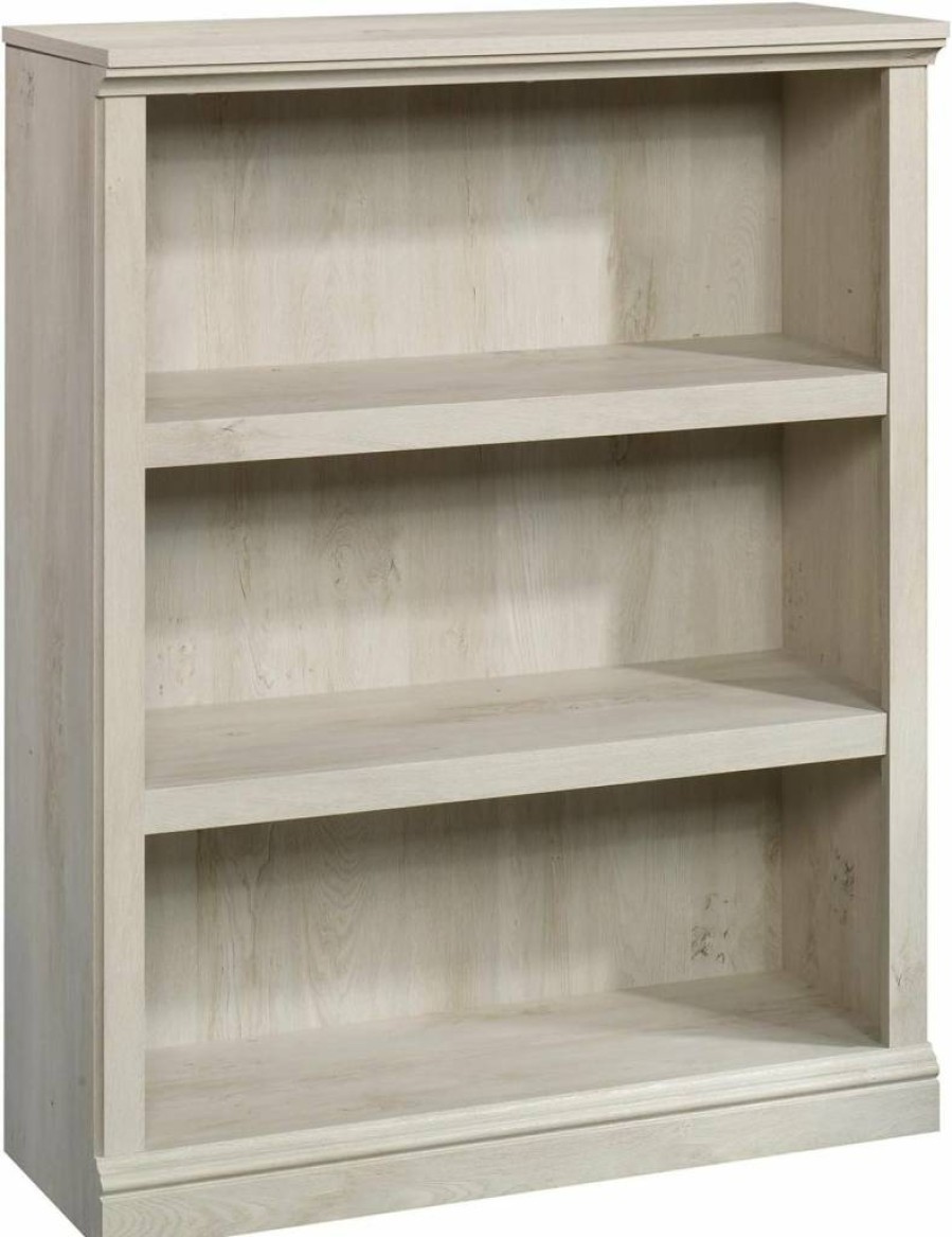 Sauder White 3-Tier Wooden Bookcase - Multipurpose Shelf for Home, Office & Living Room Storage