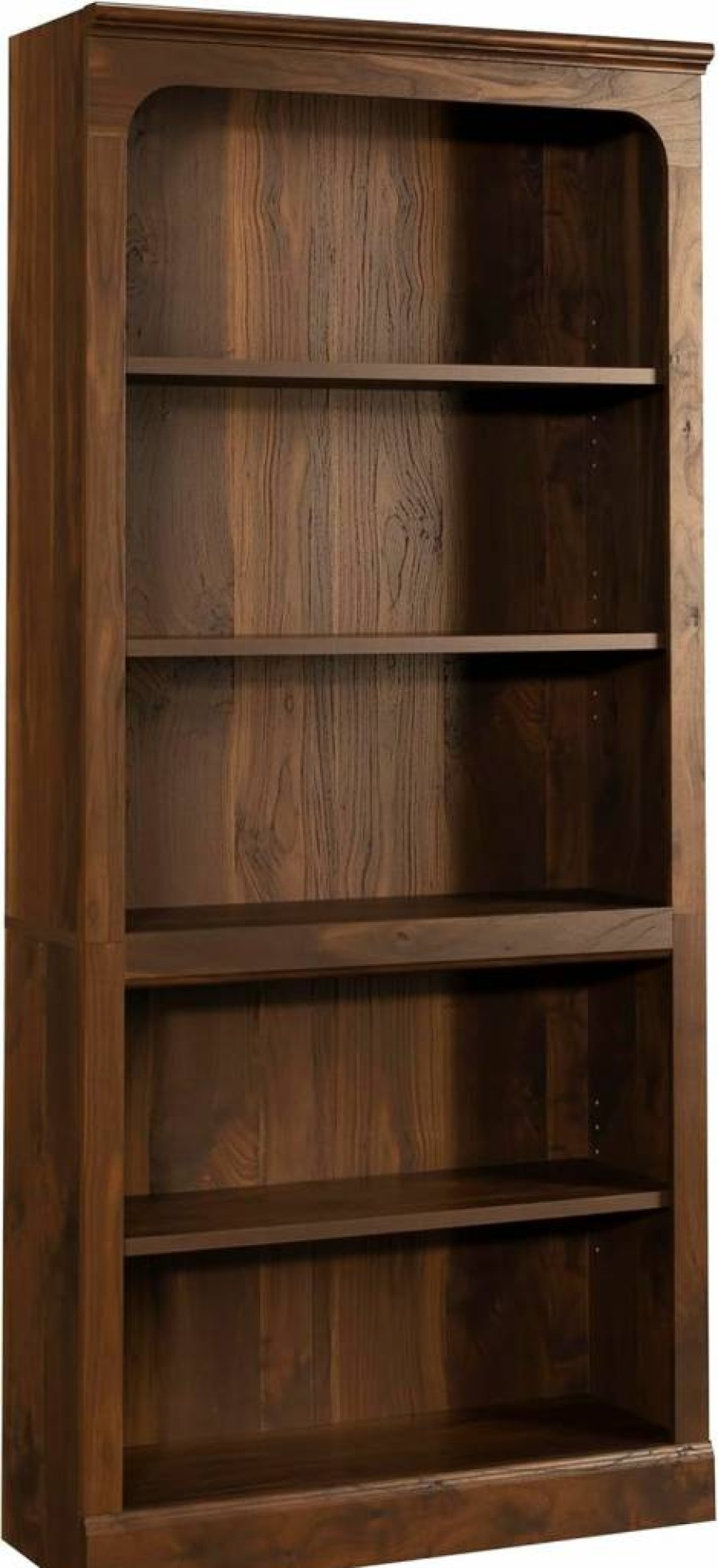 Sauder Grand Walnut 5-Shelf Bookcase, Select Wood Storage Cabinet for Home & Office
